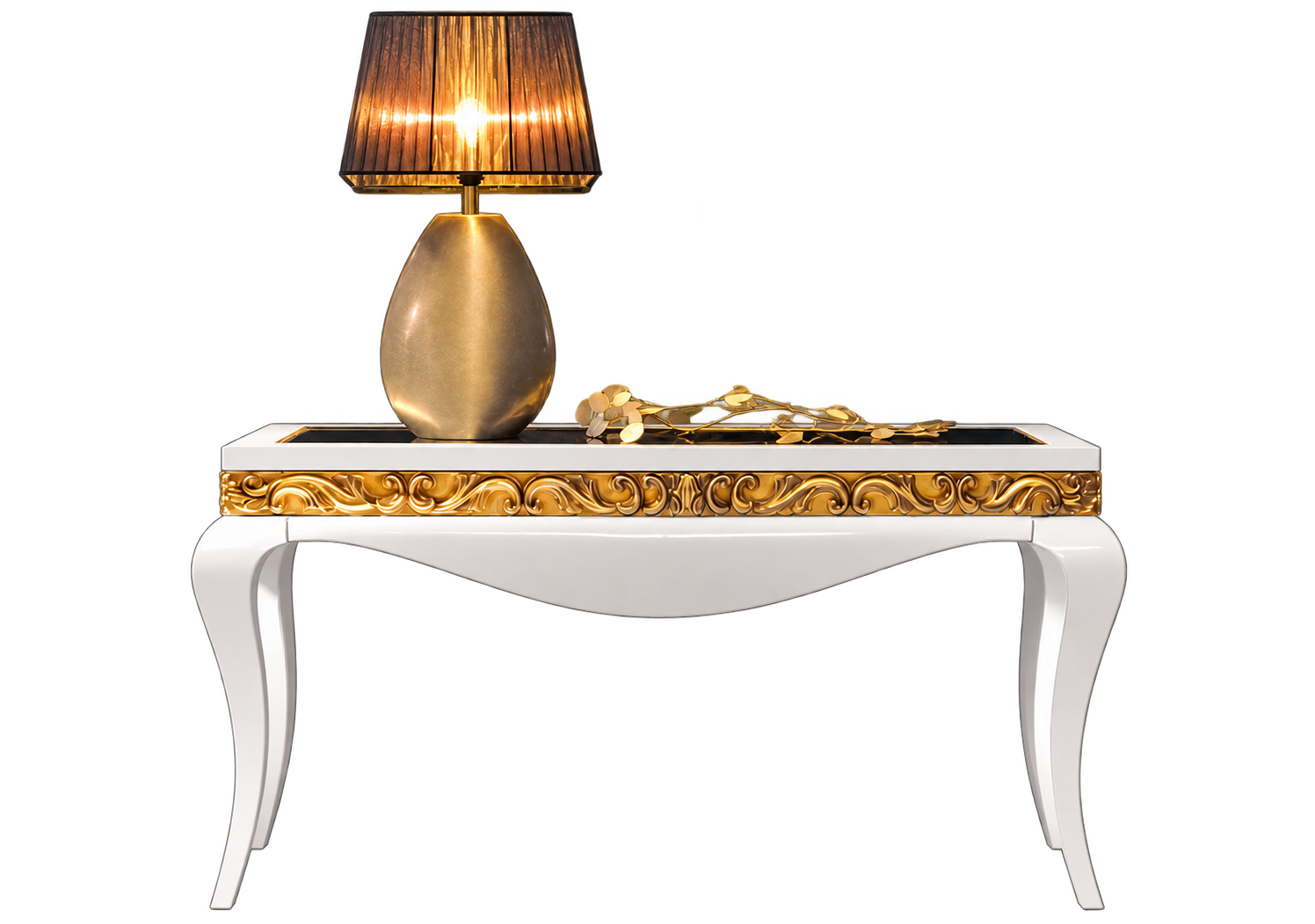 Console table and lamp storage example